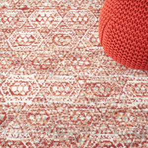 Safavieh Pyramid 218  Power Loomed Rug Rust / Ivory Grey PYR218P-9