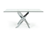 VIG Furniture Modrest Pyrite Modern Rectangular Glass Dining Table VGEWF2133EA