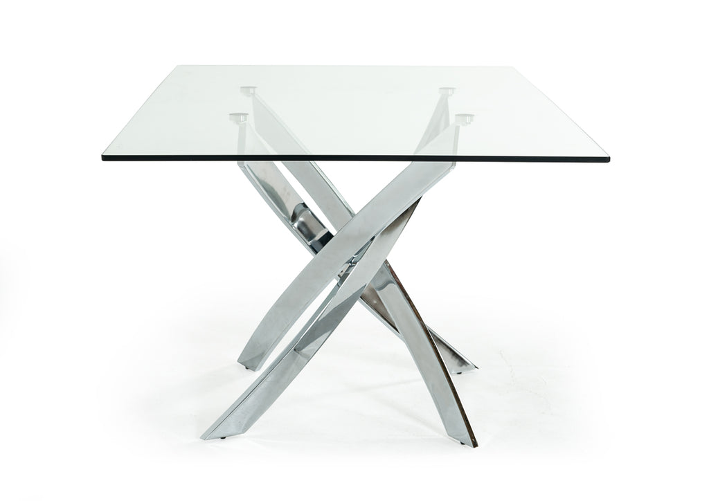 VIG Furniture Modrest Pyrite Modern Rectangular Glass Dining Table VGEWF2133EA