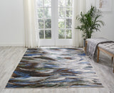 Nourison Chroma CRM01 Modern Machine Made Loom-woven Indoor only Area Rug Aegean 5'6" x 8' 99446378132