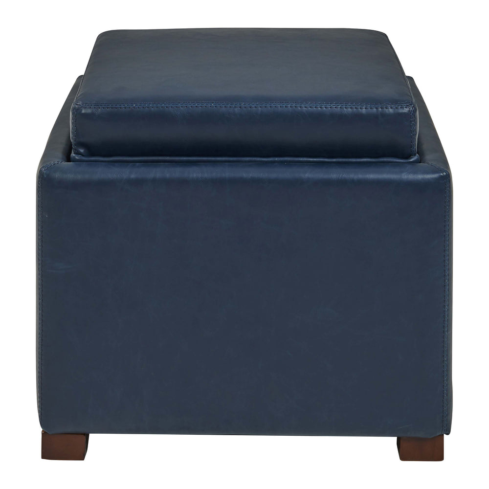 Cameron Square Bonded Leather Storage Ottoman - Stylish, Durable & Versatile Seating with Hidden Storage