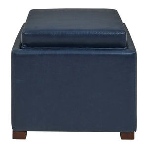 Cameron Square Bonded Leather Storage Ottoman - Stylish, Durable & Versatile Seating with Hidden Storage