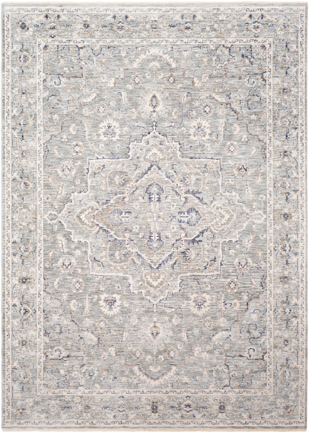 Palazzo PZL-2300 Traditional Polyester, Viscose Rug PZL2300-9131 Taupe, Camel, Pale Blue, Denim, Navy, Cream, White, Blush 70% Polyester, 30% Viscose 9' x 13'1"