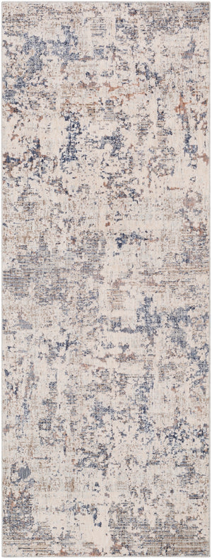 Palazzo PZL-2301 Modern Polyester, Viscose Rug PZL2301-3310 Navy, Denim, Pale Blue, Camel, Taupe, Cream, White, Blush 70% Polyester, 30% Viscose 3'3" x 10'