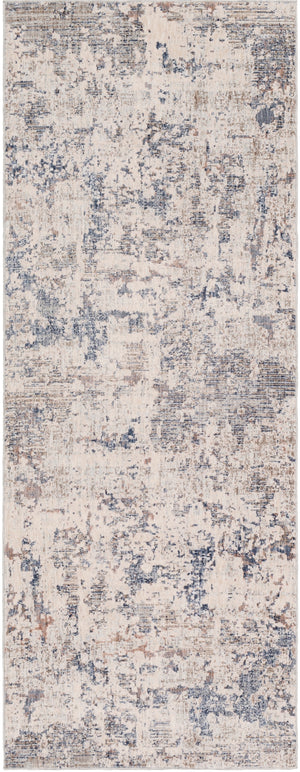 Palazzo PZL-2301 Modern Polyester, Viscose Rug PZL2301-338 Navy, Denim, Pale Blue, Camel, Taupe, Cream, White, Blush 70% Polyester, 30% Viscose 3'3" x 8'