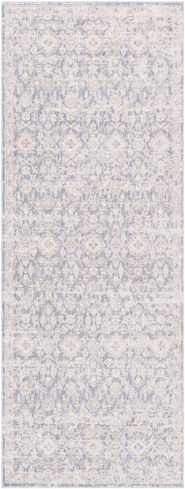 Palazzo PZL-2303 Traditional Polyester, Viscose Rug PZL2303-3310 Navy, Denim, Pale Blue, Camel, Taupe, Cream, White, Blush 70% Polyester, 30% Viscose 3'3" x 10'