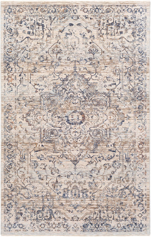 Palazzo PZL-2304 Traditional Polyester, Viscose Rug PZL2304-9131 Navy, Denim, Pale Blue, Camel, Taupe, Cream, White, Blush 70% Polyester, 30% Viscose 9' x 13'1"