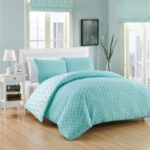 Ora Aqua Queen 3pc Comforter Set