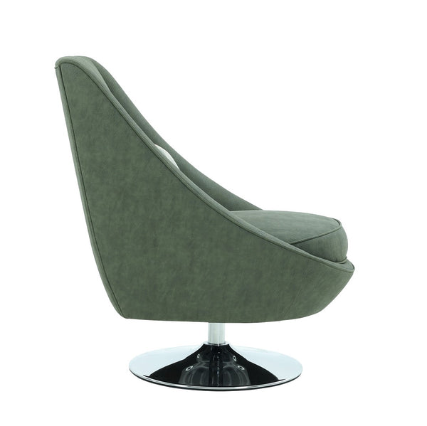 Pasargad Noho Collection Silver Swivel Accent Chair with Pillow PZW-20088-PASARGAD