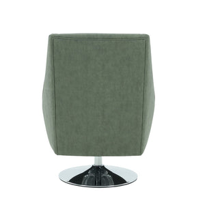 Pasargad Noho Collection Silver Swivel Accent Chair with Pillow PZW-20088-PASARGAD
