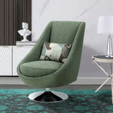 Pasargad Noho Collection Silver Swivel Accent Chair with Pillow PZW-20088-PASARGAD