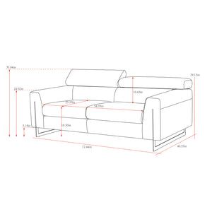 Pasargad Serena Modern Sofa (Blue Loveseat) PZW-2027B-2-PASARGAD