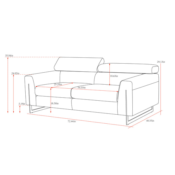 Pasargad Serena Modern Sofa (Blue Loveseat) PZW-2027B-2-PASARGAD