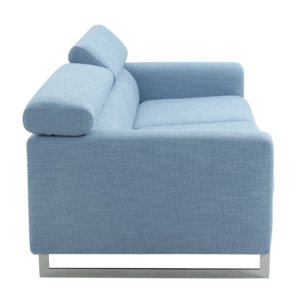 Pasargad Serena Modern Blue Sofa with Silver Leg PZW-2027B-3-PASARGAD