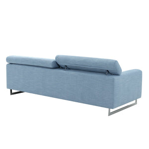 Pasargad Serena Modern Blue Sofa with Silver Leg PZW-2027B-3-PASARGAD
