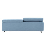 Pasargad Serena Modern Blue Sofa with Silver Leg PZW-2027B-3-PASARGAD