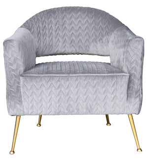 Pasargad Noho Collection Lafayette Velvet Accent Chair, Grey PZW-769-PASARGAD