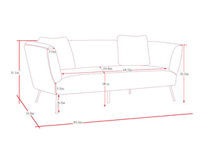 Pasargad Noho Collection Lafayette Grey Velvet Sofa PZW-844-3-PASARGAD