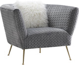 Noho Collection Lafayette Grey Velvet Accent Chair