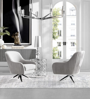Pasargad Noho Collection Astor Accent Chair,Silver PZW-855-PASARGAD