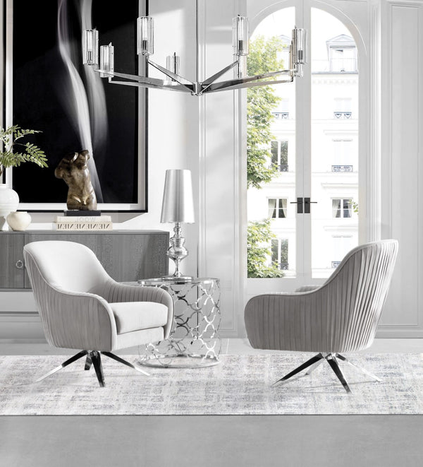 Pasargad Noho Collection Astor Accent Chair,Silver PZW-855-PASARGAD
