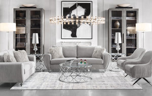 Pasargad Noho Collection Astor Accent Chair,Silver PZW-855-PASARGAD