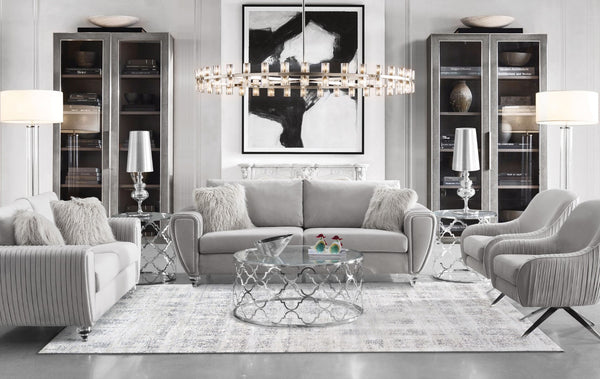 Pasargad Noho Collection Astor Accent Chair,Silver PZW-855-PASARGAD