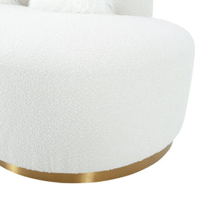 Pasargad Simona Collection Modern Curved Sofa with Pillow (W. xD. xH, White) PZW-943W-S-PASARGAD