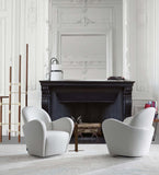 Pasargad Elena Collection Modern Swivel Chair, Ivory PZW-988-PASARGAD