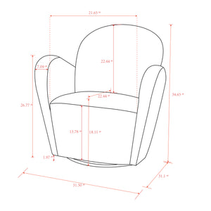 Pasargad Maxim Collection Modern Swivel Armchair PZW-989-PASARGAD