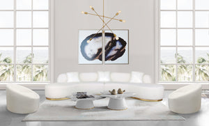 Pasargad Sienna Collection Modern Swivel Chair, White PZW-993W-PASARGAD