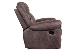 Porter Designs Carrizo Leather-Look Fabric Contemporary Recliner Brown 03-180C-03-7621