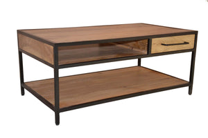 Porter Designs Delancy Solid Wood Industrial Coffee Table Brown 05-116-02-0128