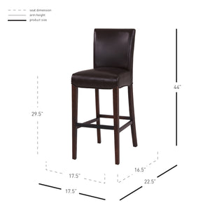 Milton Bar Stool - Stylish Bonded Leather Design with Solid Birch Frame for Modern Home Interiors