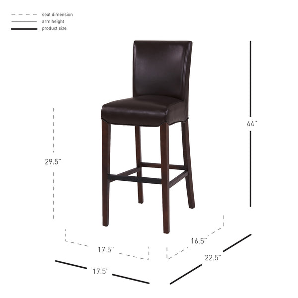 Milton Bar Stool - Stylish Bonded Leather Design with Solid Birch Frame for Modern Home Interiors