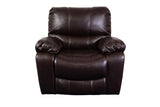 Porter Designs Ramsey Leather-Look Glider Transitional Recliner Brown 03-112C-05-6013
