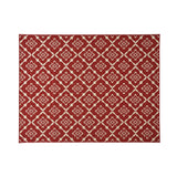 Tallevast Outdoor 7'10" x 10' Trellis Area Rug, Red and Ivory Noble House