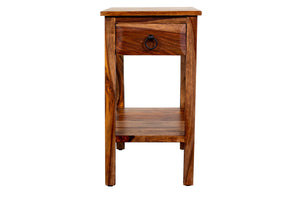 Porter Designs Sheesham Accents Solid Wood Natural End Table Brown 05-116-07-PDU08H