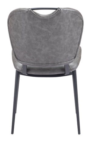 Zuo Modern Terrence 100% Polyurethane, Plywood, Steel Modern Commercial Grade Dining Chair Set - Set of 2 Vintage Gray, Black 100% Polyurethane, Plywood, Steel