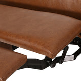 Sadlier Contemporary Faux Leather Tufted Pushback Recliners, Cognac Brown and Dark Brown Noble House