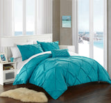 Daya Turquoise King 4pc Duvet Set