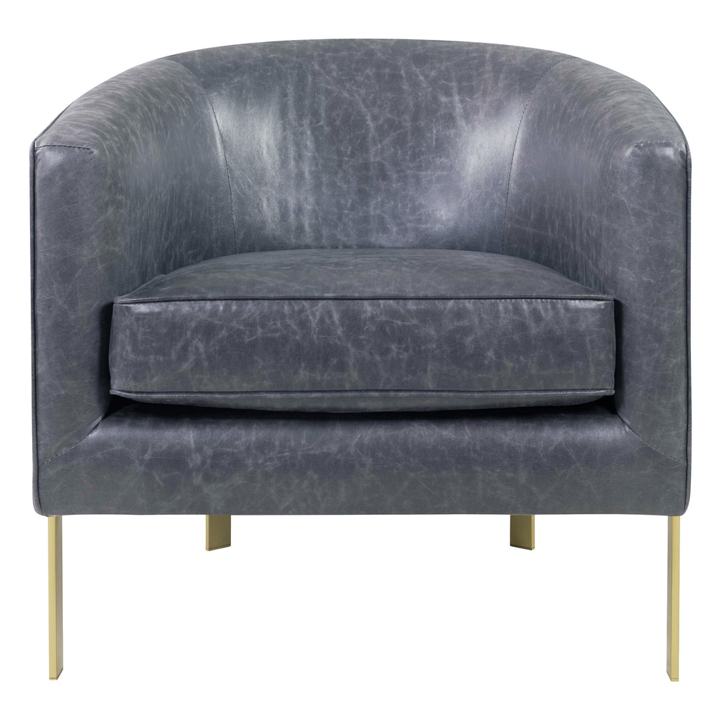 Harrod Bonded Leather Accent Chair Vintage Midnight