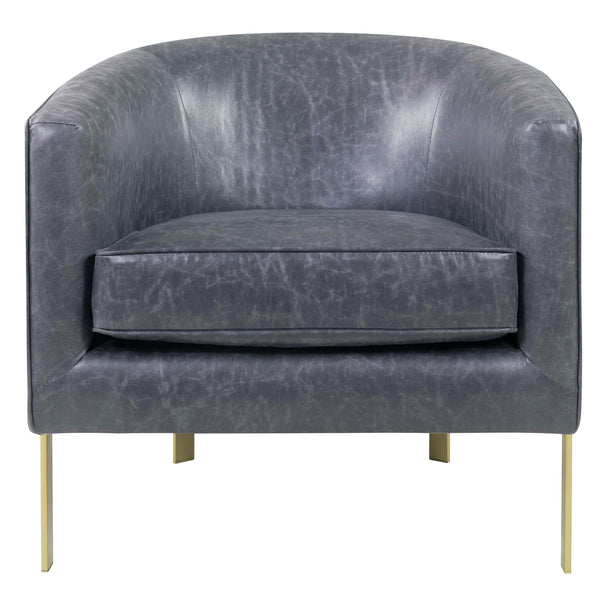 Harrod Bonded Leather Accent Chair Vintage Midnight