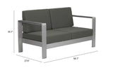 Zuo Modern Cosmopolitan 100% Olefin, Aluminum, Polyethylene Modern Commercial Grade Sofa Dark Gray, Silver 100% Olefin, Aluminum, Polyethylene