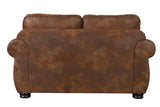 Porter Designs Hunter Wildlife Pattern Reversible to Leather-Look Transitional Loveseat Brown 01-33C-02-8020