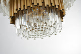 Bethel Gold Chandelier in Stainless Steel & Crystal