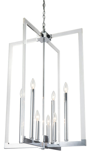 Bethel Chrome Chandelier in Metal & Acrylic