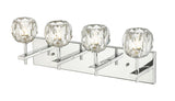 Bethel Chrome Wall Sconce in Metal & Crystal