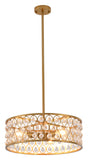 Bethel Gold Chandelier in Metal & Crystal