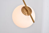 Bethel Brass Single Pendant Lighting in Iron & Glass